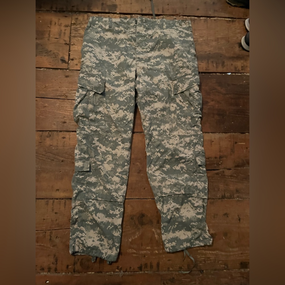 Vintage Military Digital Camo Tactical Pants Double Knees Large Regular 90s